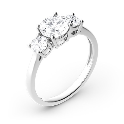 Moissanite Three Stone Emerald Cut Gold Ring